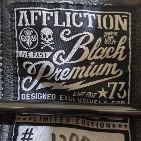 Affliction Means Leather Jacket Size XLARGE - Picture 6 of 15